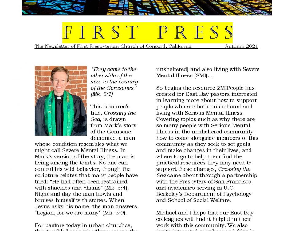 first page of First Press Autumn 2021