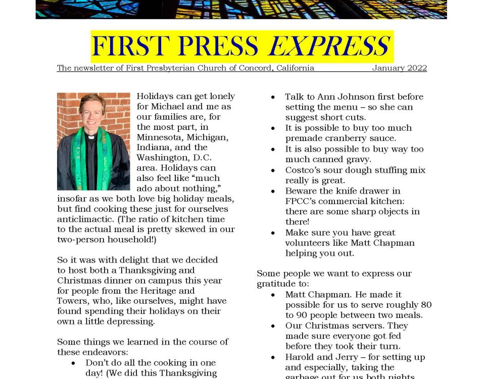 front cover of First Press Express January 2022