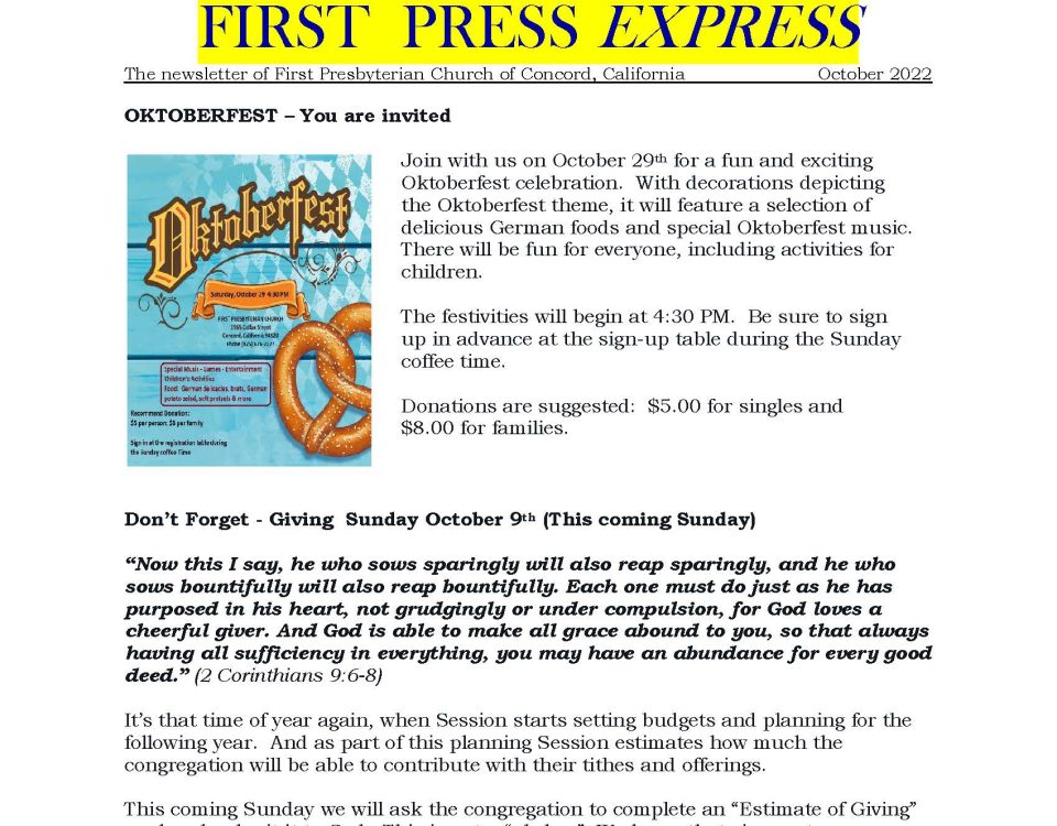cover of first press express October 2022