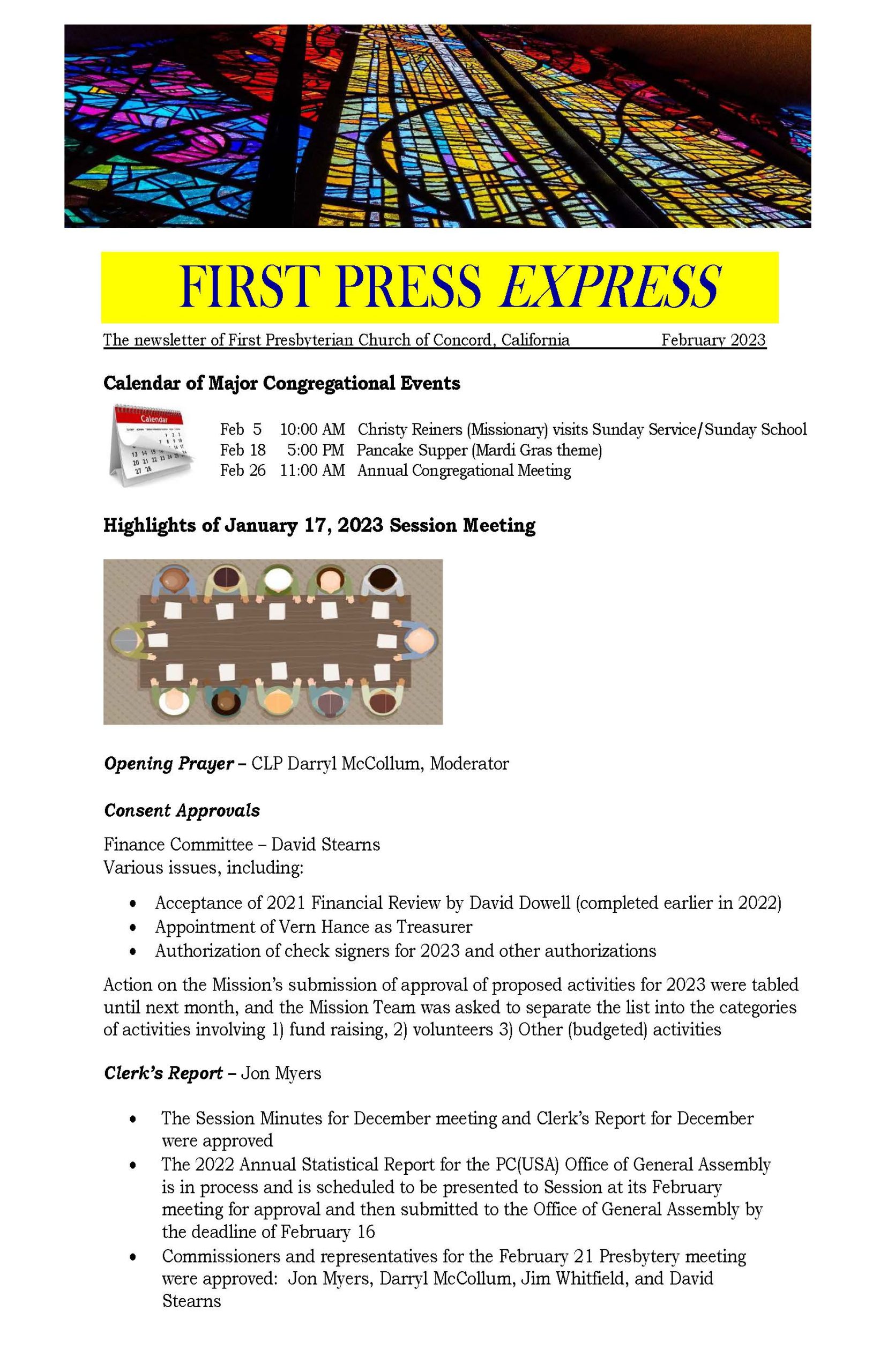 cover of first press express feb 2023