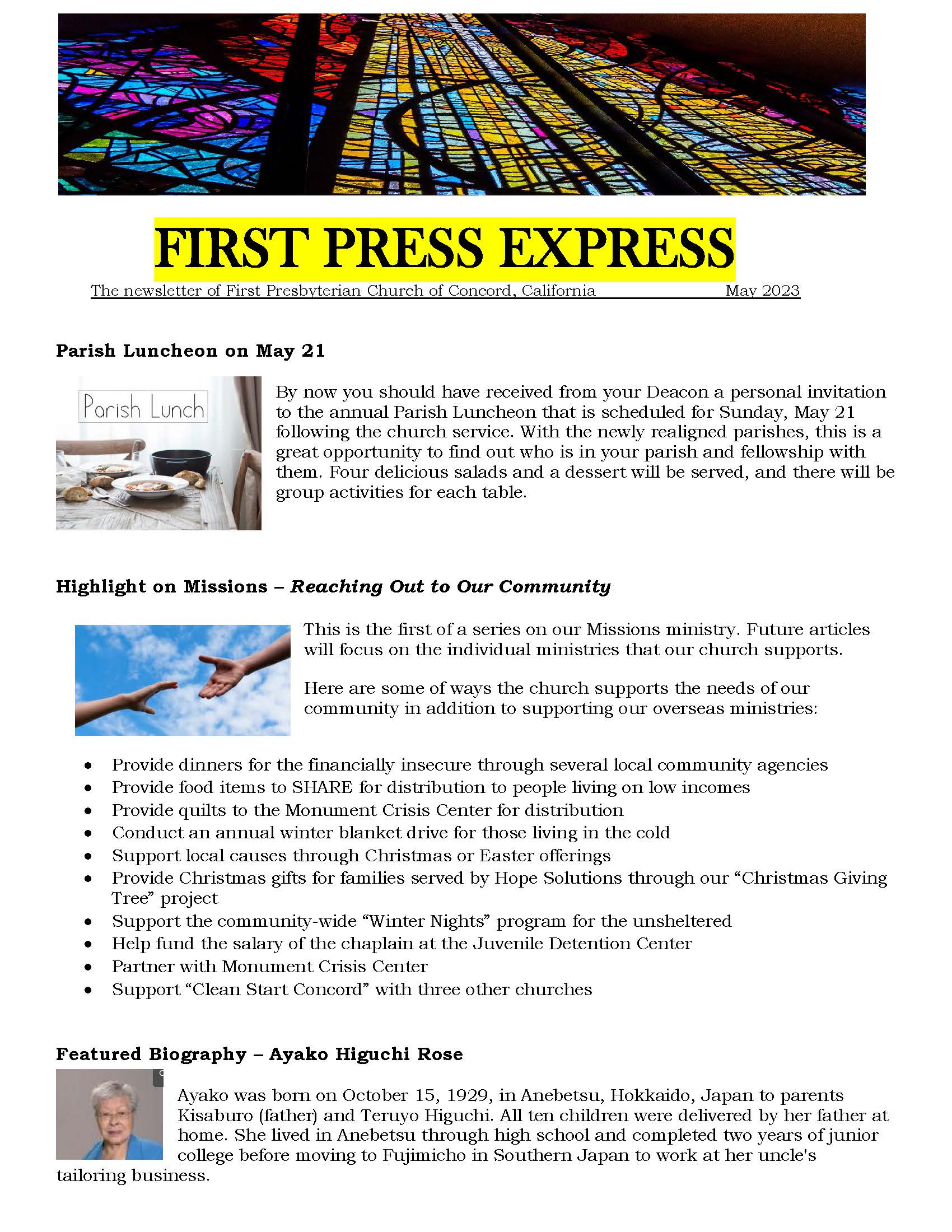 cover of First Press Express May 2023